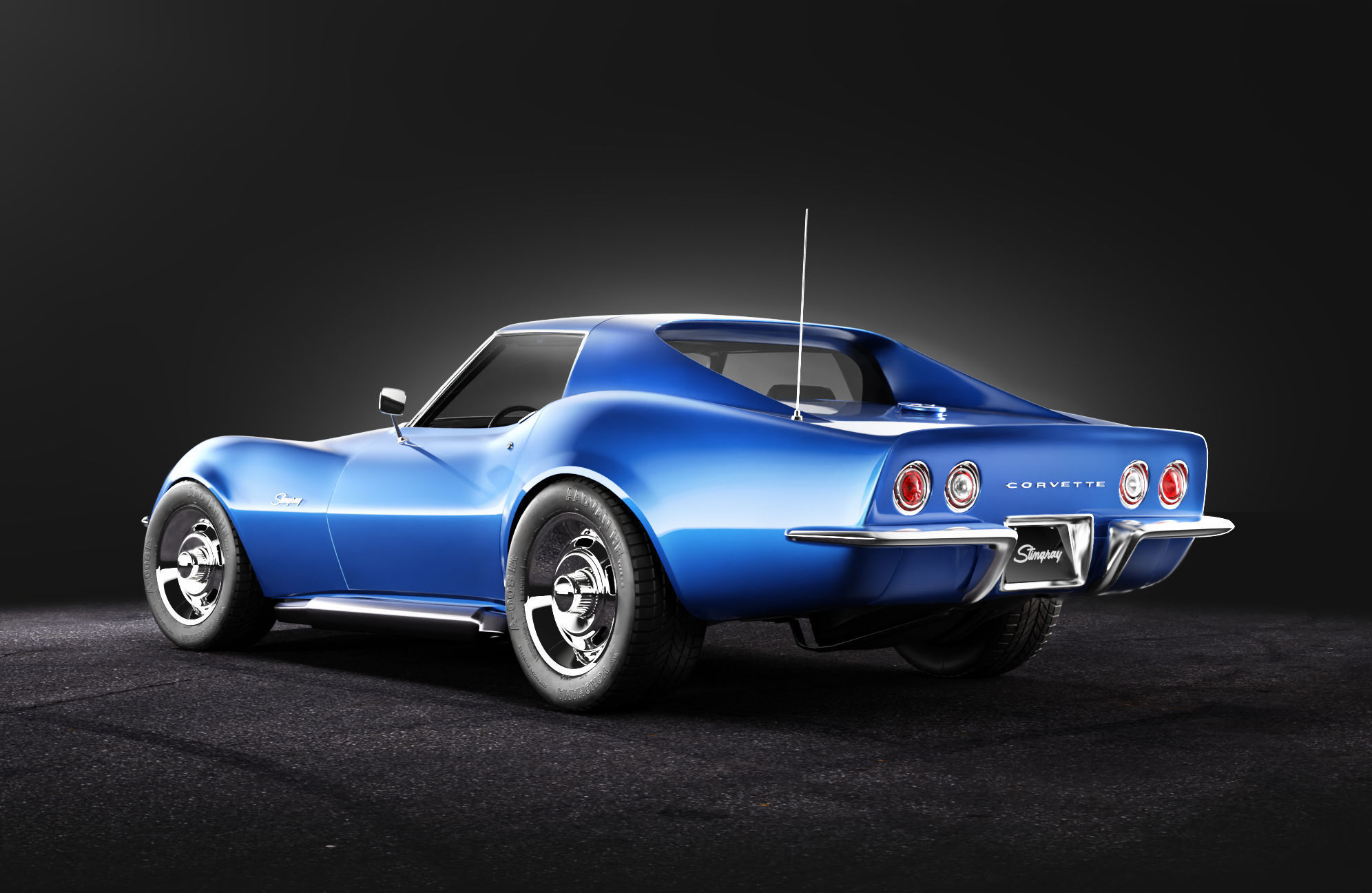 Chevrolet Corvette stingray C3 1969 3D model_2