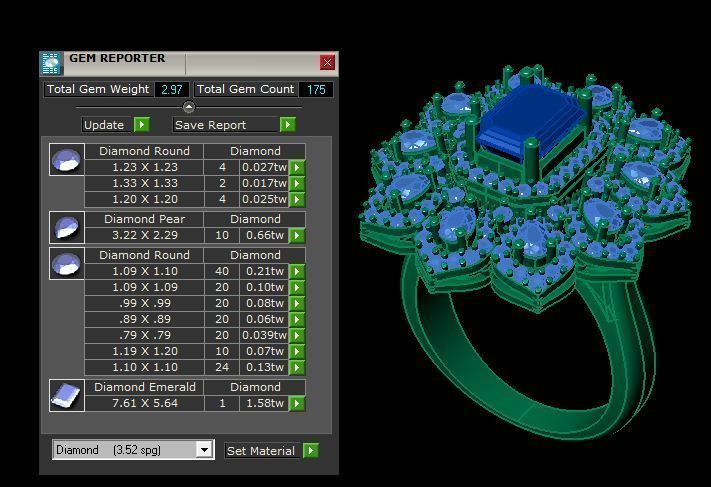Diamond Ring 3D print model_4