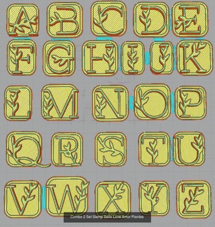 Stamps Letras Numeros y Formas Varias 3D Model Collection_5