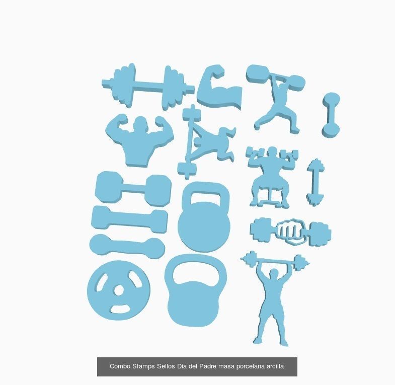 Stamps Letras Numeros y Formas Varias 3D Model Collection_2