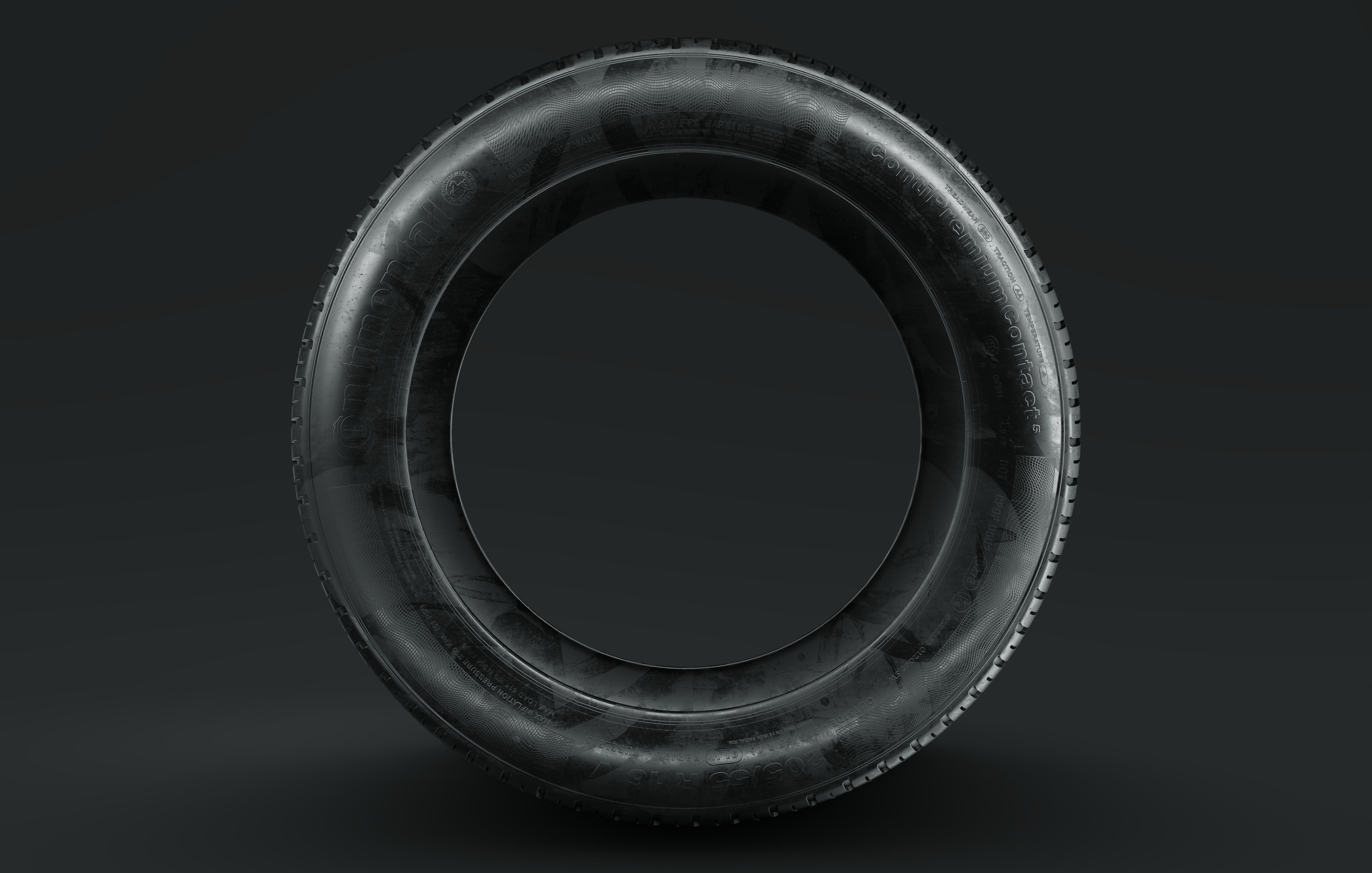 continental retro car tire 8k textures 3D model_3