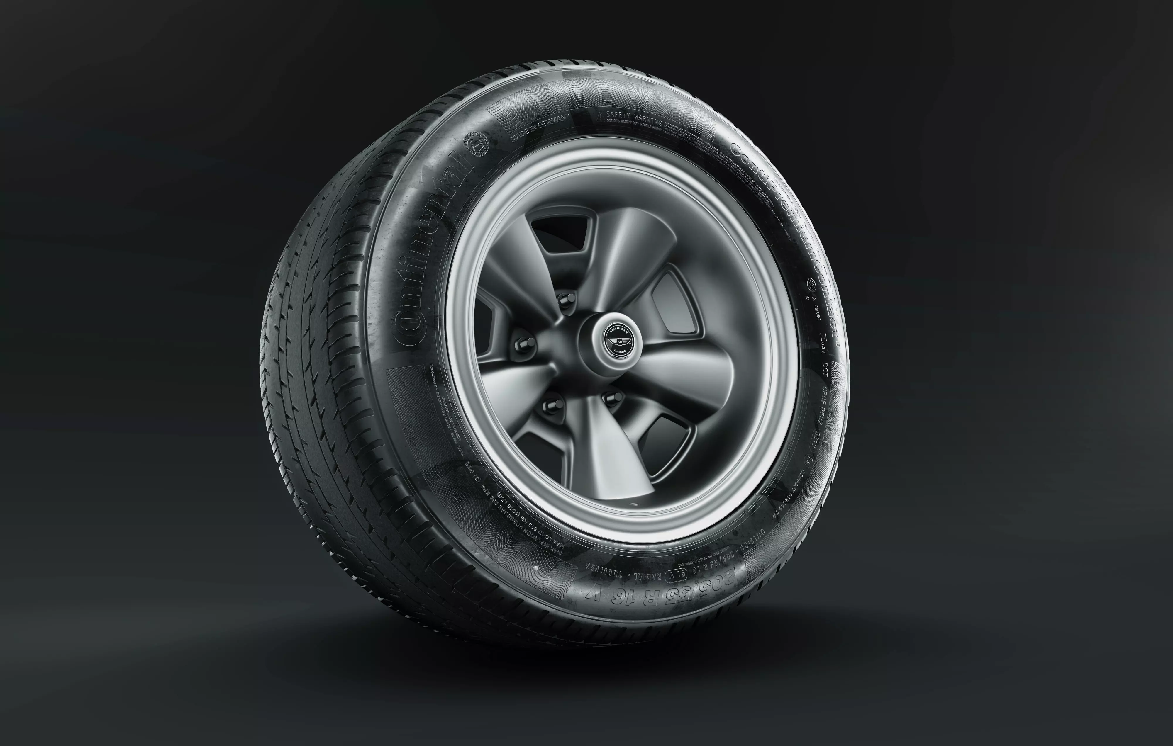 continental retro car tire 8k textures 3D model_0