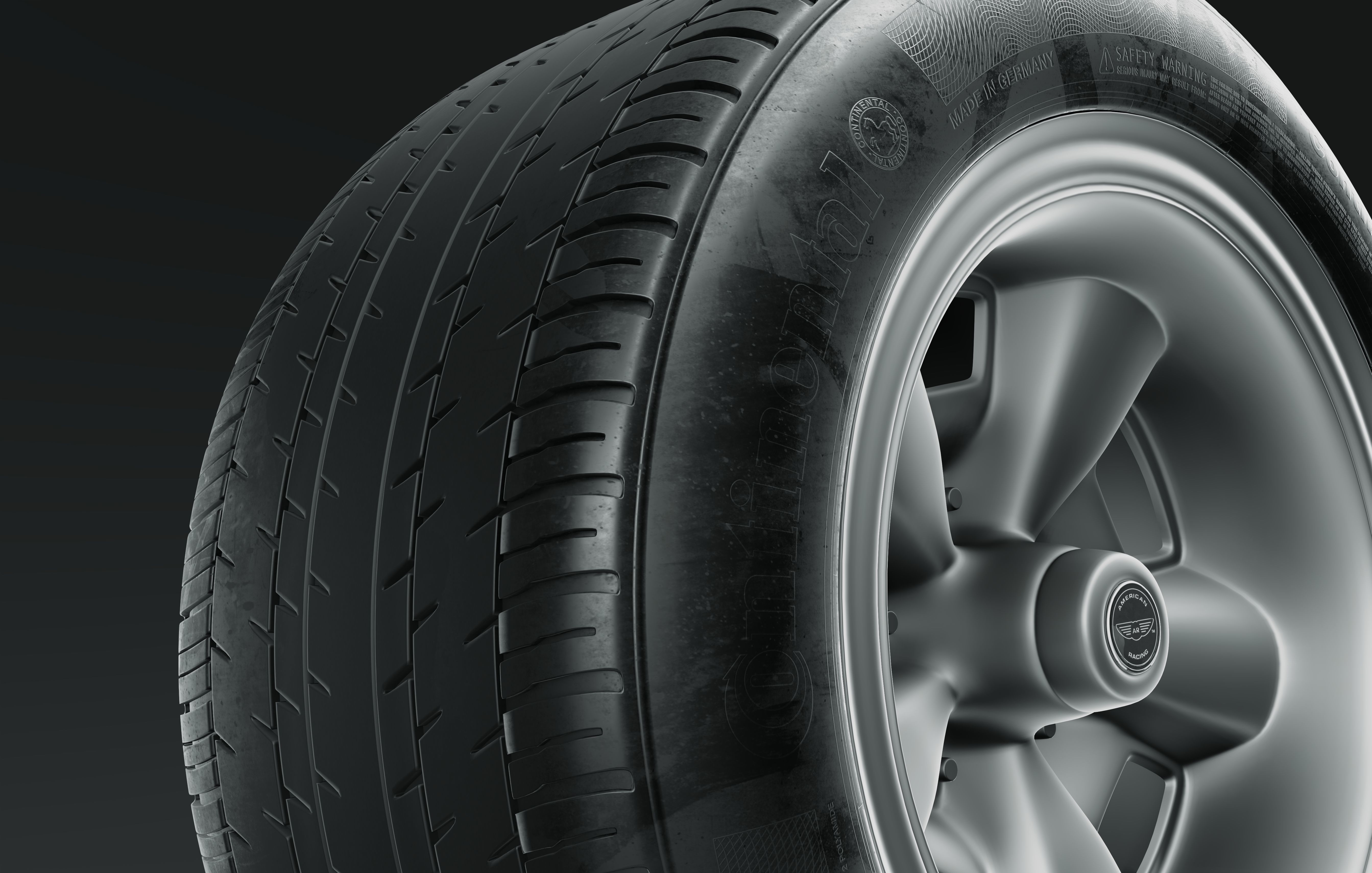 continental retro car tire 8k textures 3D model_1