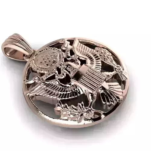 USA Army Pendants Necklace 3D Model 3D print model