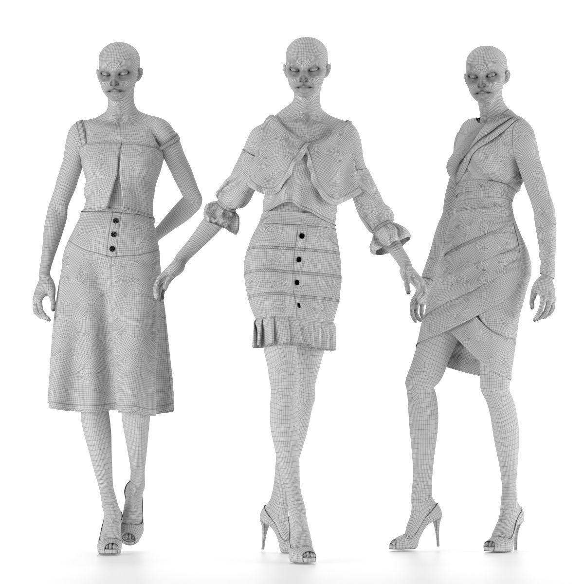 Free Mannequin Set 03 free VR / AR / lowpoly 3D model CGTrader