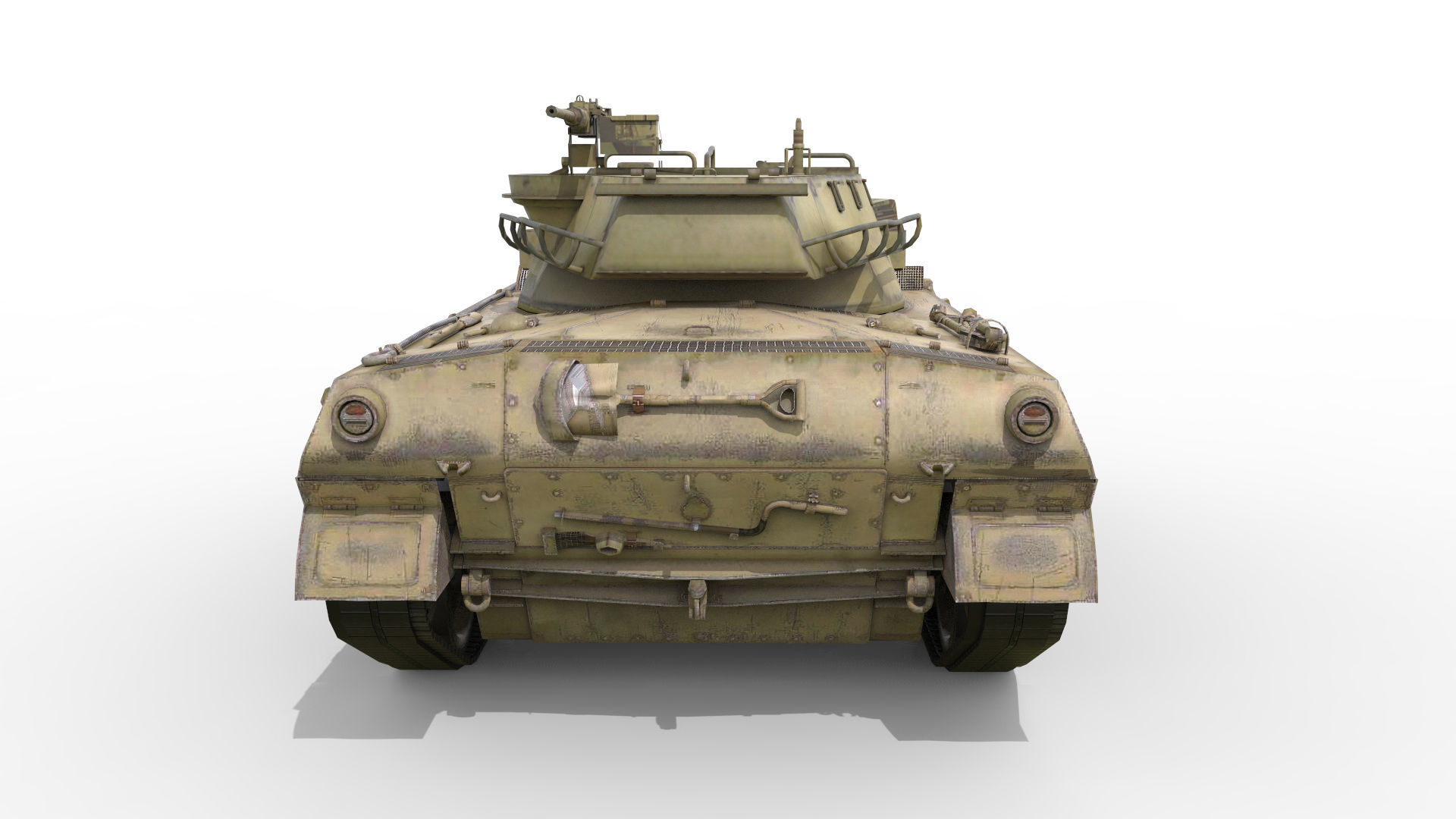 Battle Tank M18 Hellcat Low-poly 3D model_5
