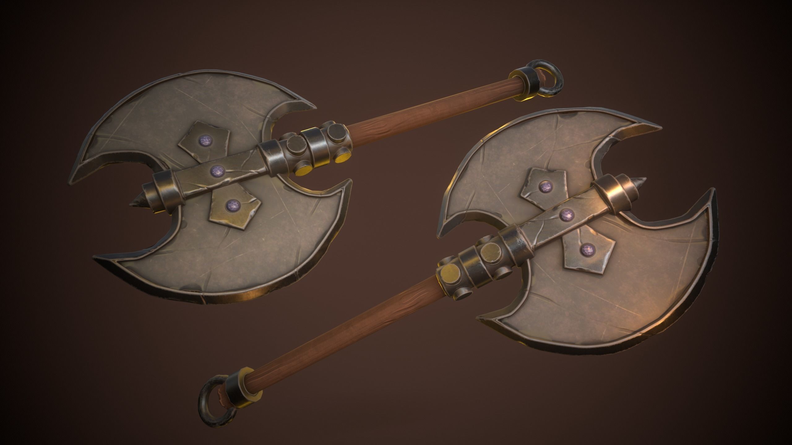 Gameready Lowpoly character Minotaur with rigg and animations Low-poly 3D model_4