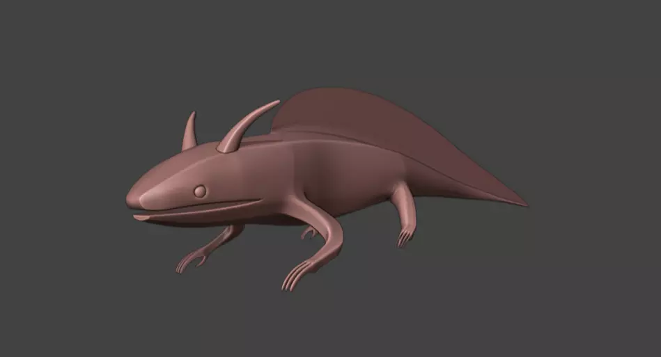 Axolotl 3D model Low-poly 3D model_0