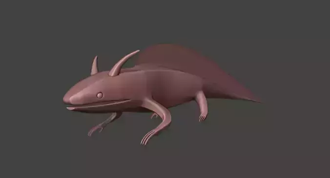 Axolotl 3D model Low-poly 3D model