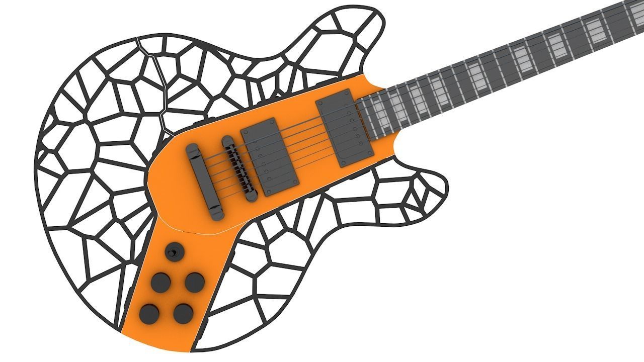 VORONOI GUITAR 3D PRINT 3D print model_9
