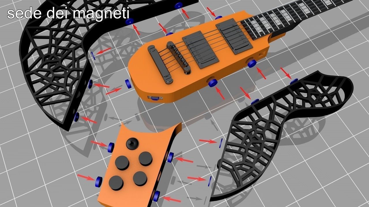 VORONOI GUITAR 3D PRINT 3D print model_27