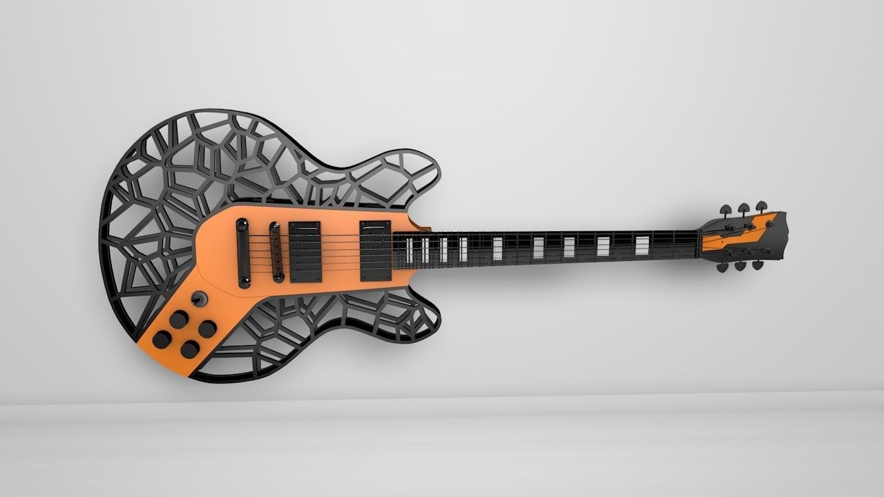 VORONOI GUITAR 3D PRINT 3D print model_8