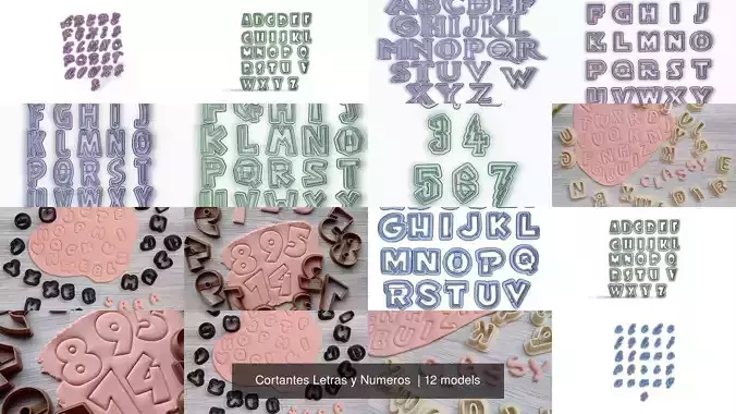 Cortantes Letras y Numeros  3D Model Collection