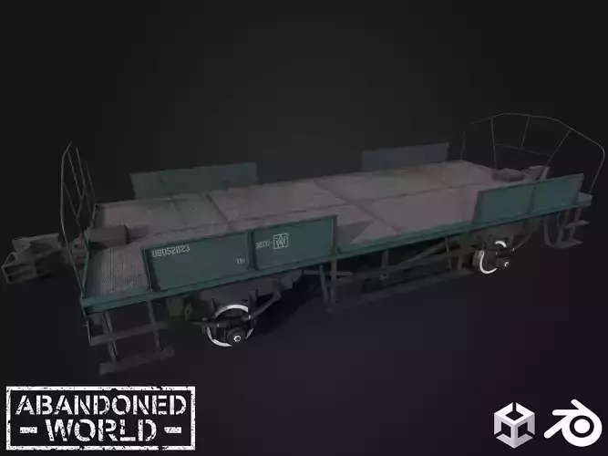 Old Railroad Platform Low-poly 3D model