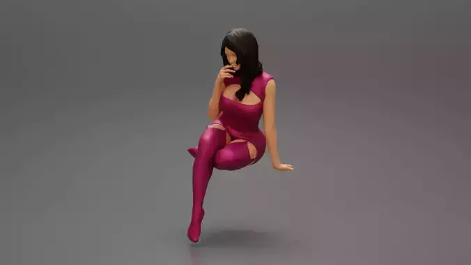 Beautiful Girl In Sexy Lingerie Sitting