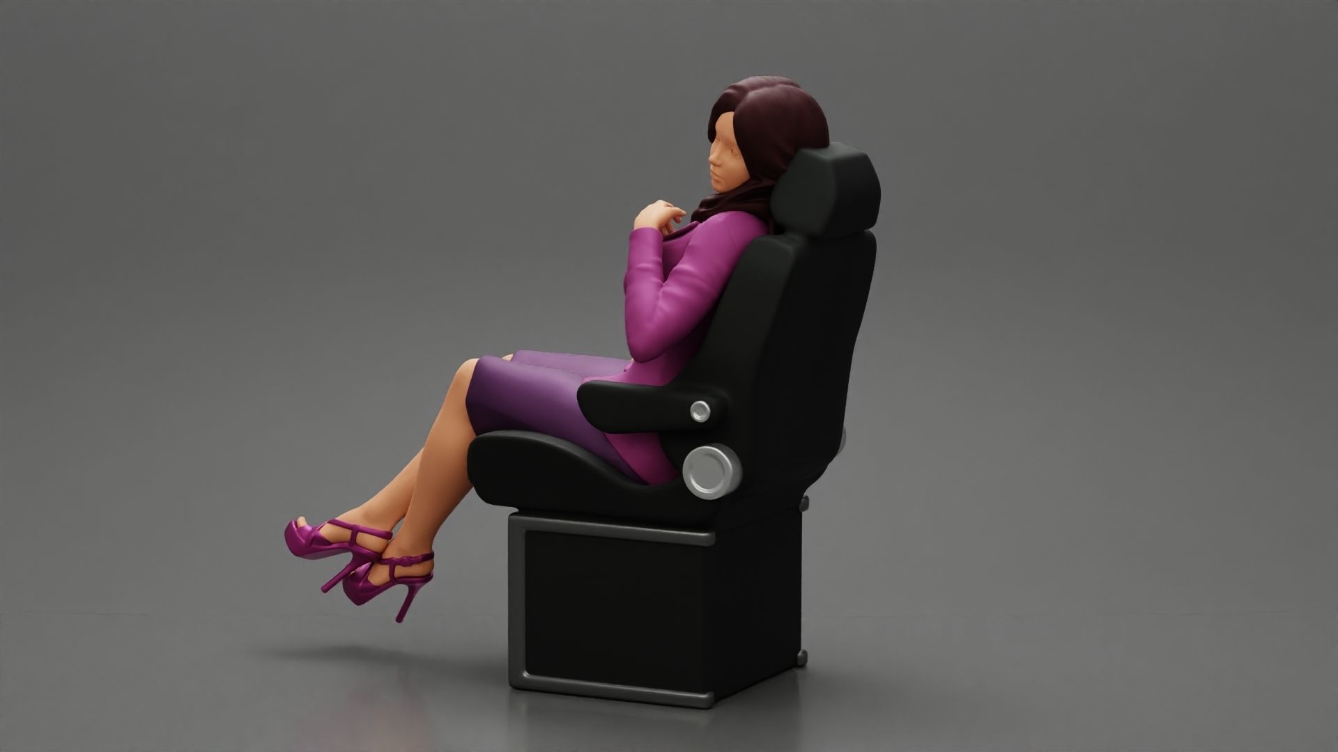 2 Businesswoman Sitting On Private Plane 3D print model_6