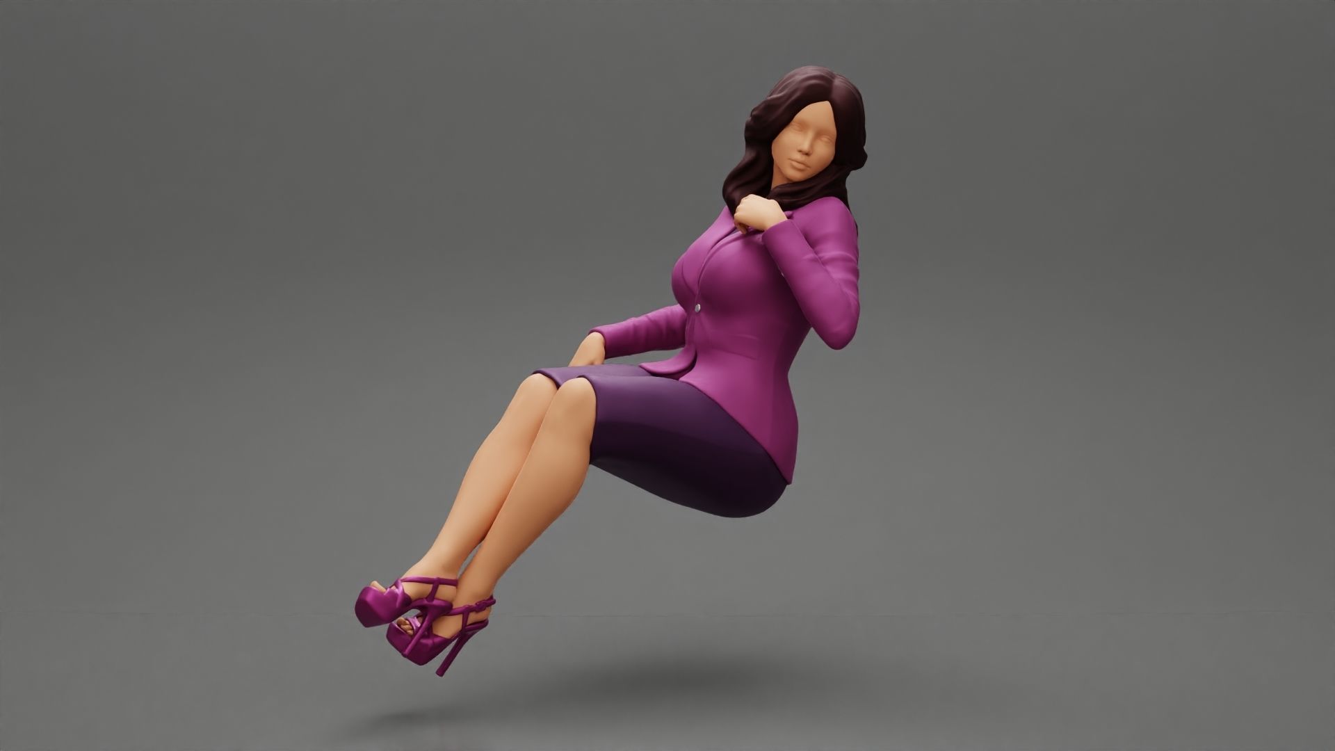 2 Businesswoman Sitting On Private Plane 3D print model_1
