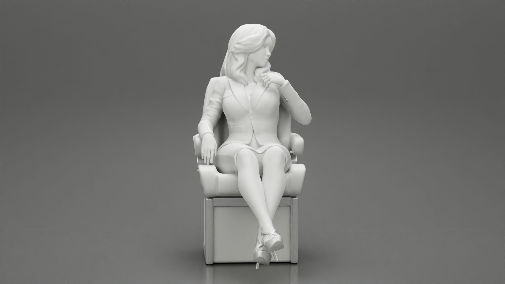 2 Businesswoman Sitting On Private Plane 3D print model_8