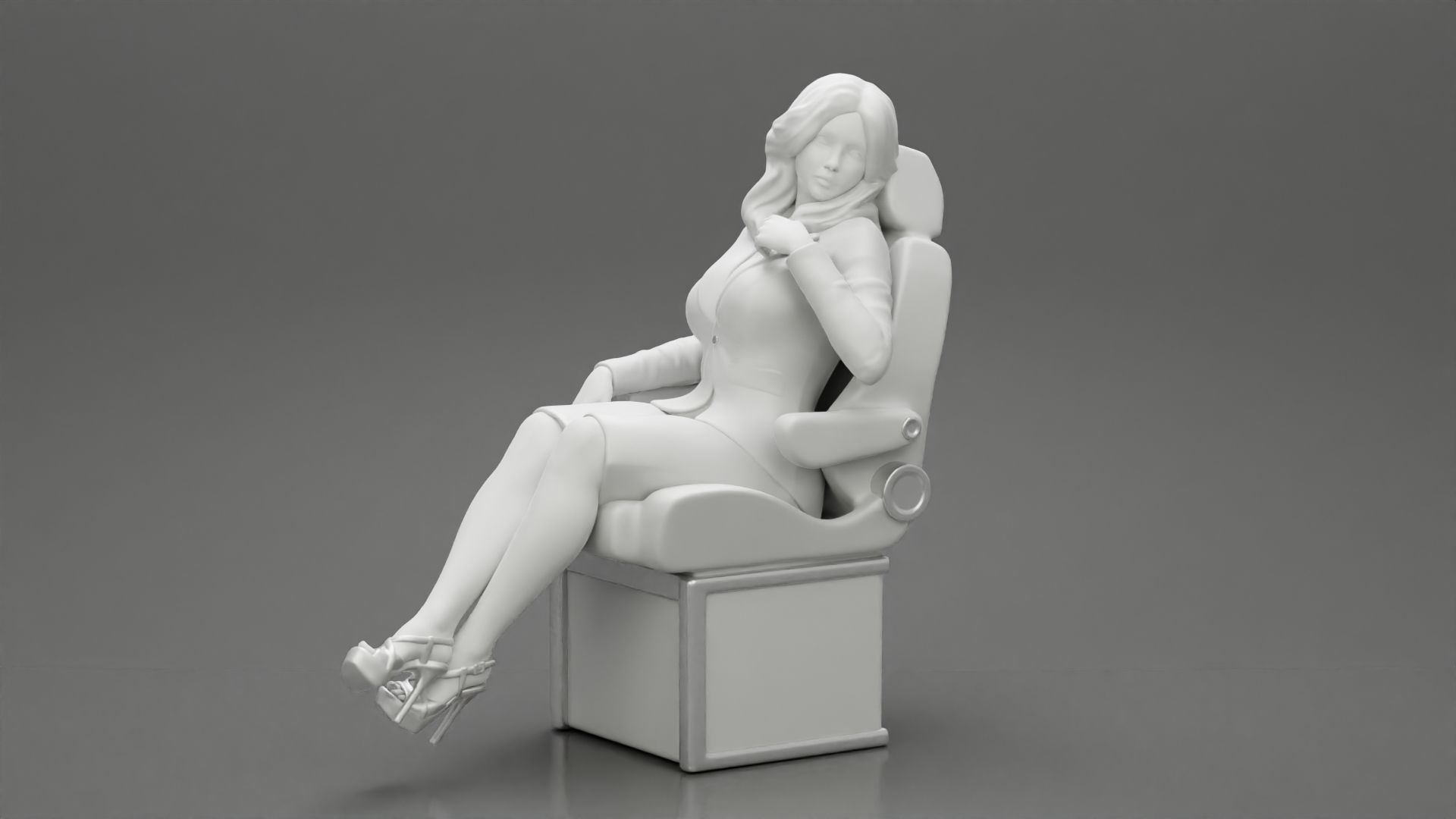 2 Businesswoman Sitting On Private Plane 3D print model_7