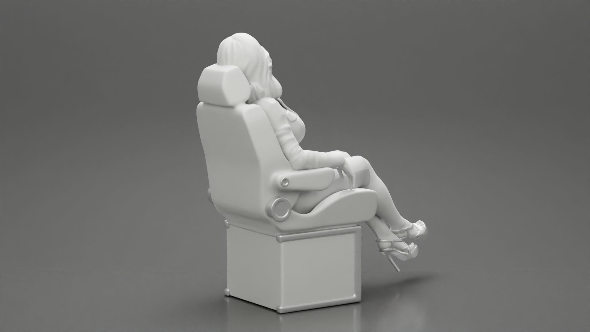 2 Businesswoman Sitting On Private Plane 3D print model_10