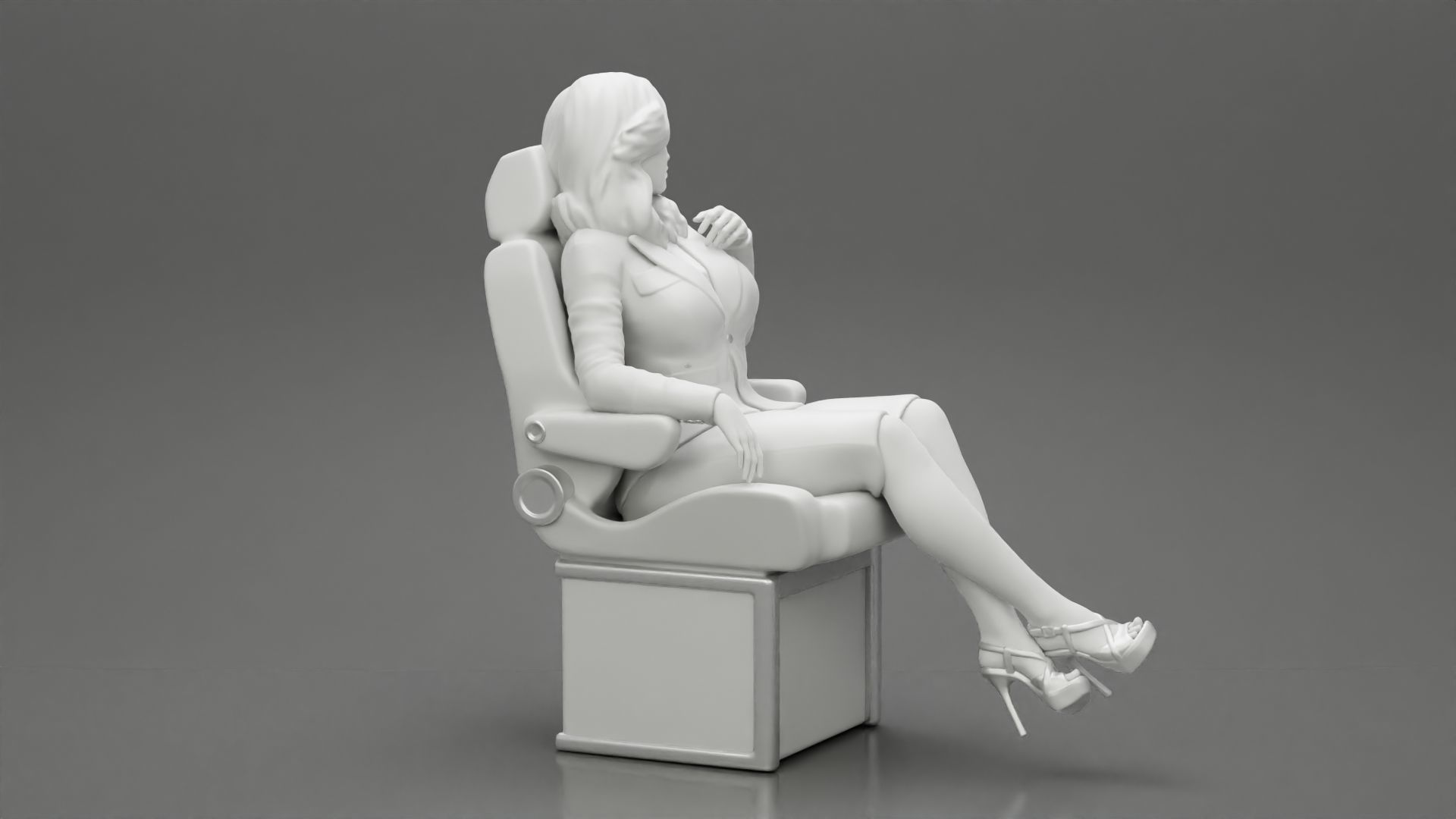 2 Businesswoman Sitting On Private Plane 3D print model_9