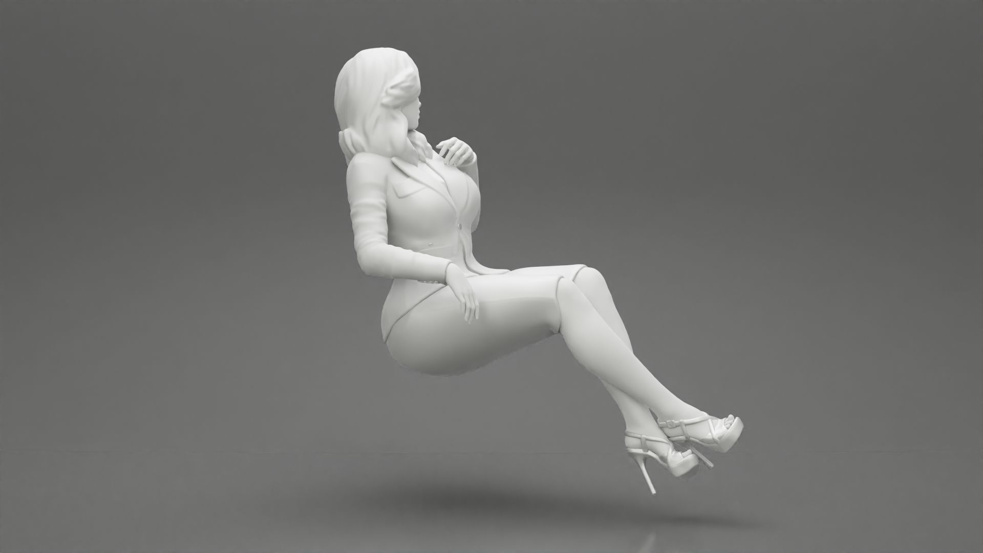 2 Businesswoman Sitting On Private Plane 3D print model_20