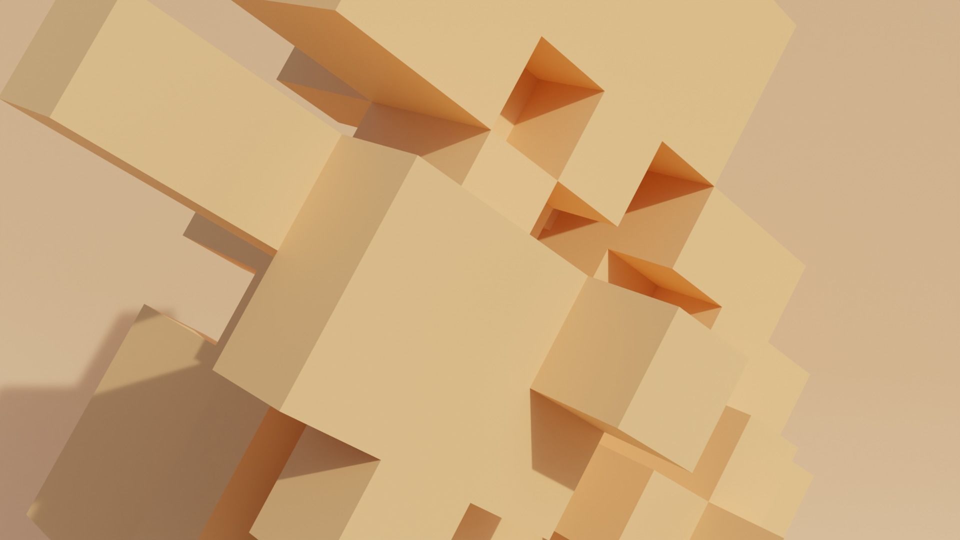Geometric blocks V3 Low-poly 3D model_1