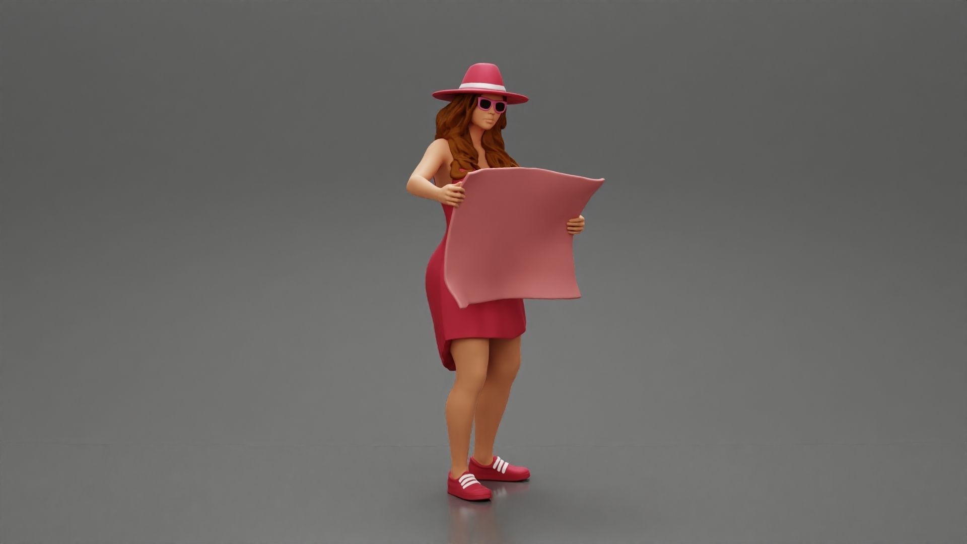 2 Models - Travel man wearing a hat with woman holding a map 3D print model_1