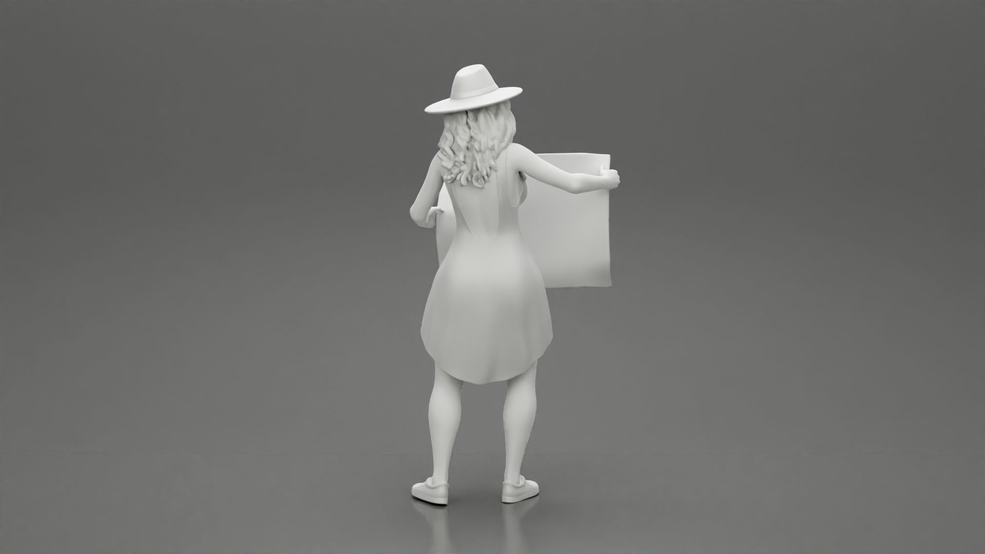 2 Models - Travel man wearing a hat with woman holding a map 3D print model_13