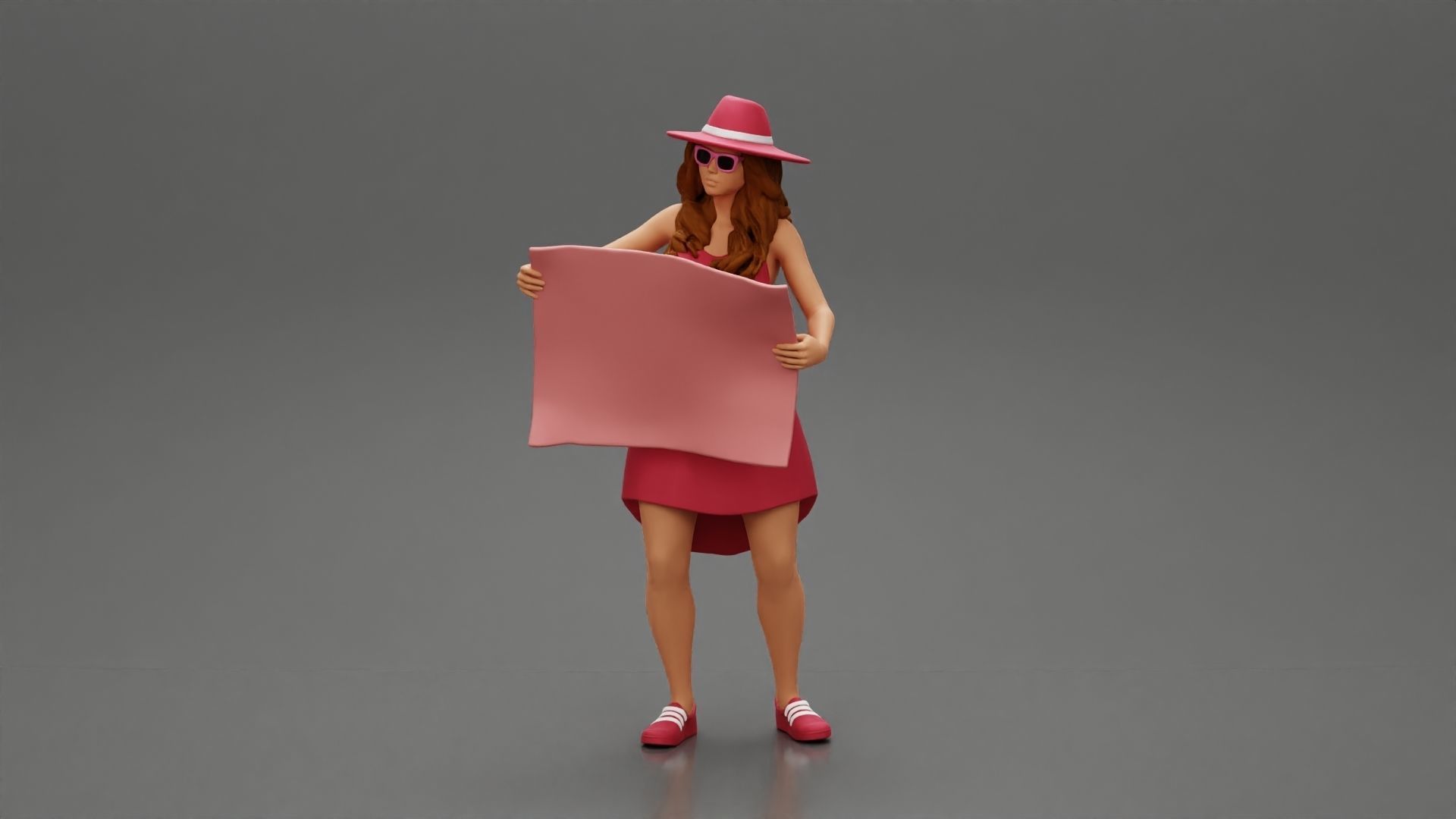 2 Models - Travel man wearing a hat with woman holding a map 3D print model_8