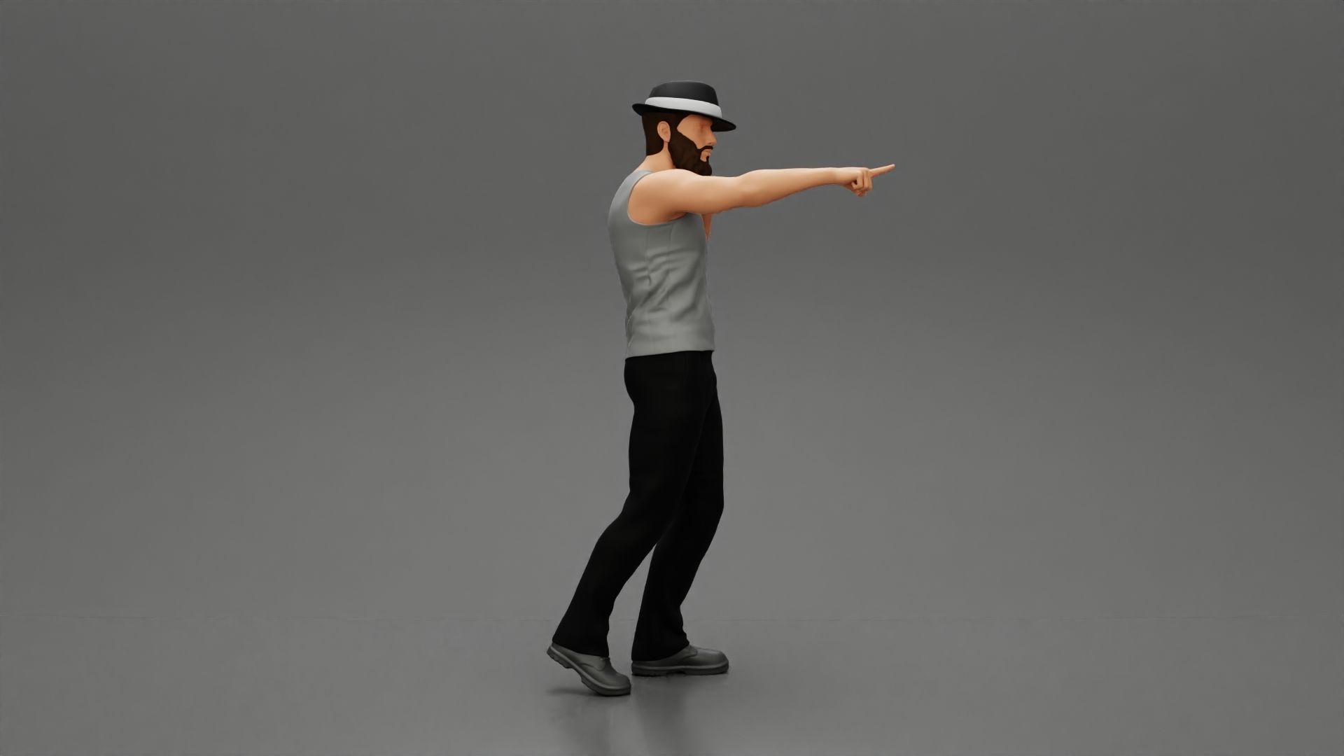 2 Models - Travel man wearing a hat with woman holding a map 3D print model_19