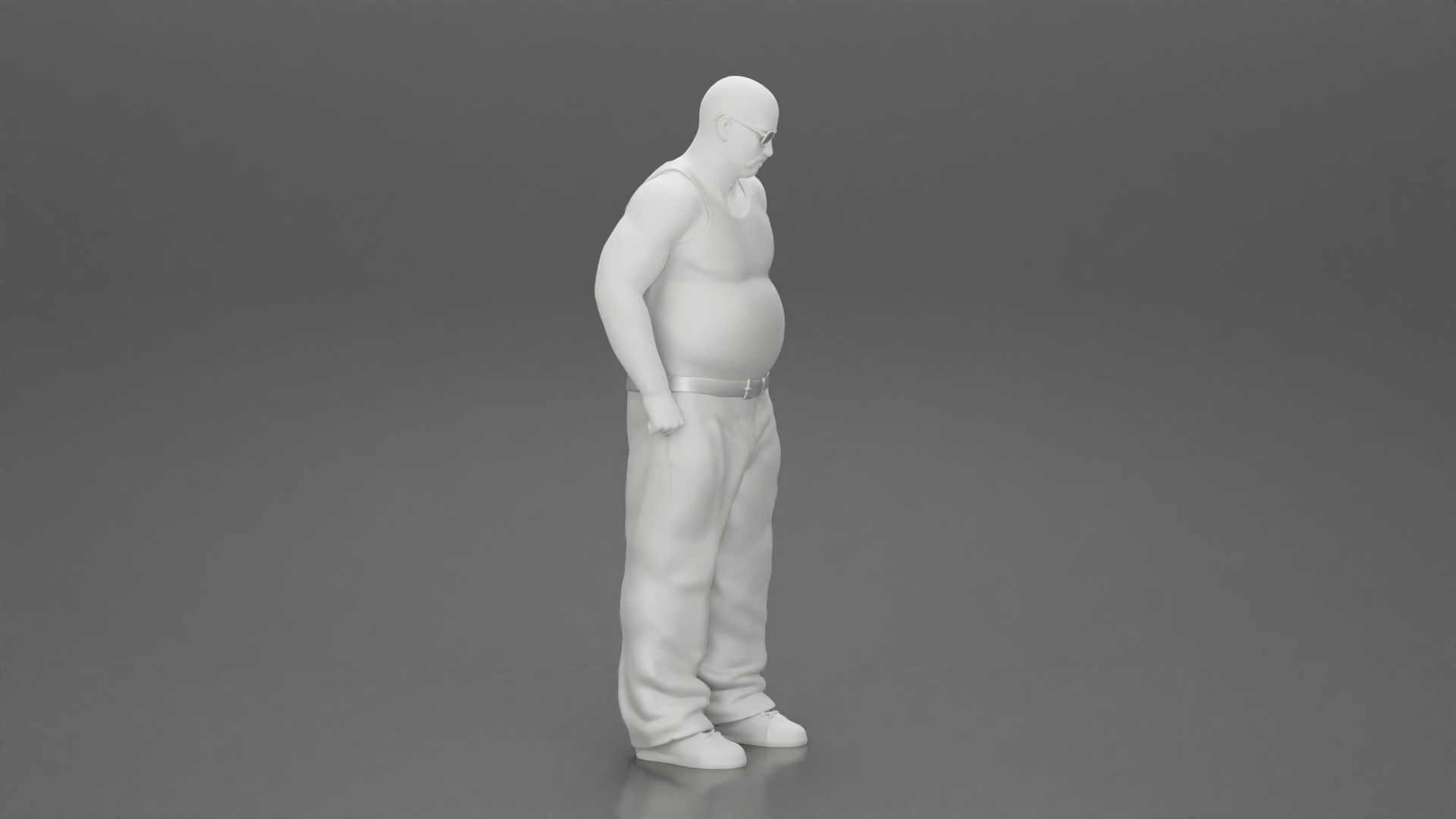 fat gangster homies standing with sunglasses 3D print model_7