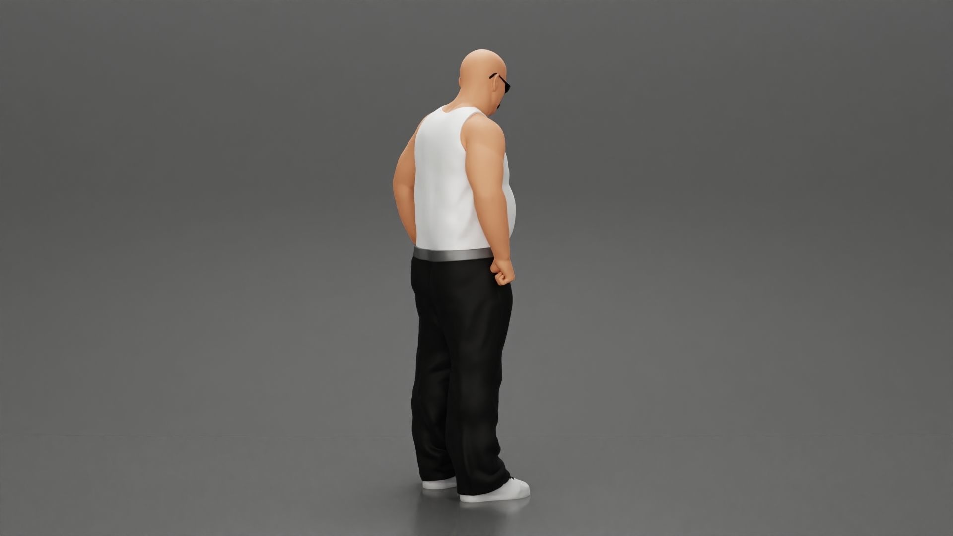 fat gangster homies standing with sunglasses 3D print model_2