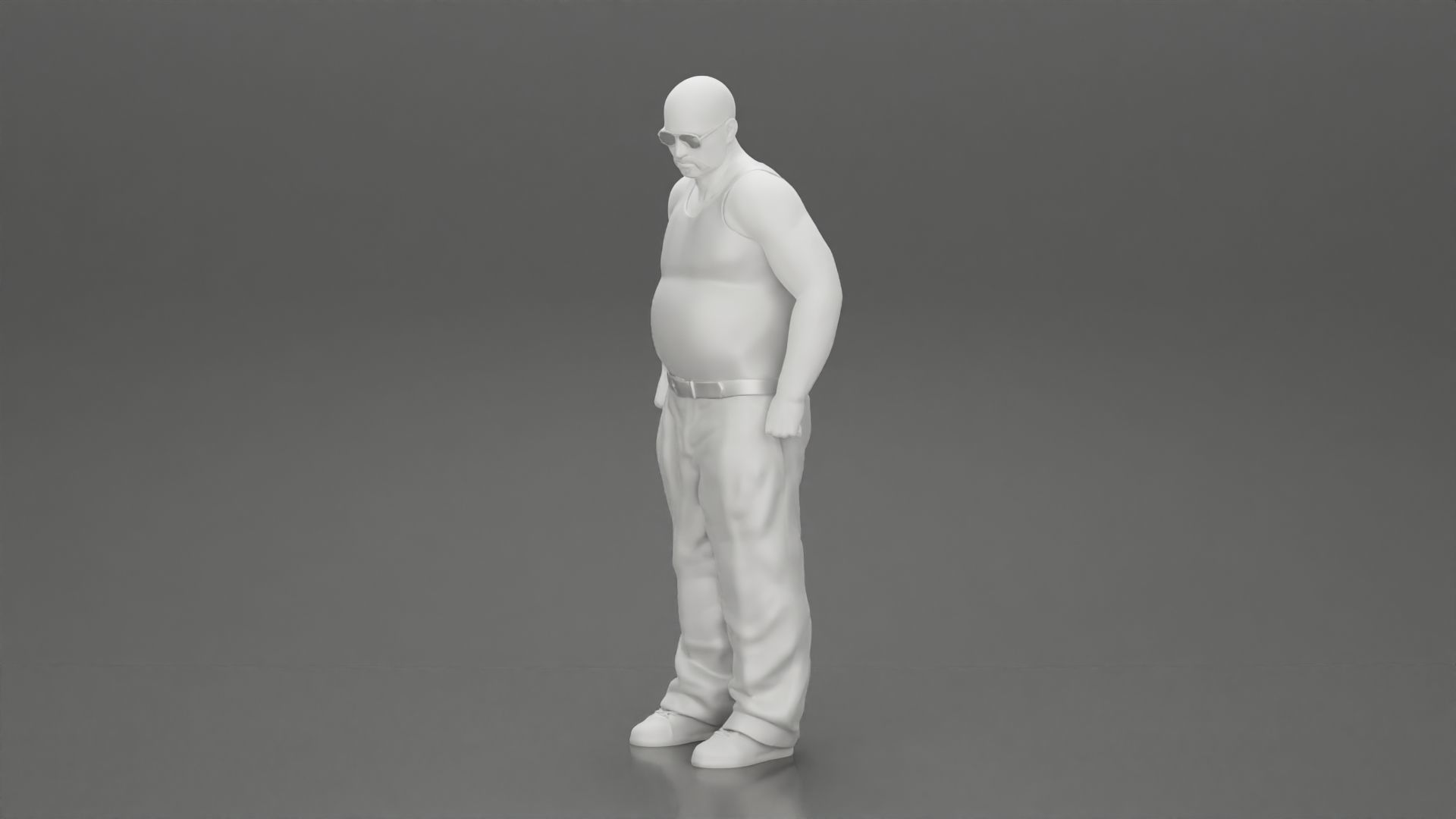fat gangster homies standing with sunglasses 3D print model_11