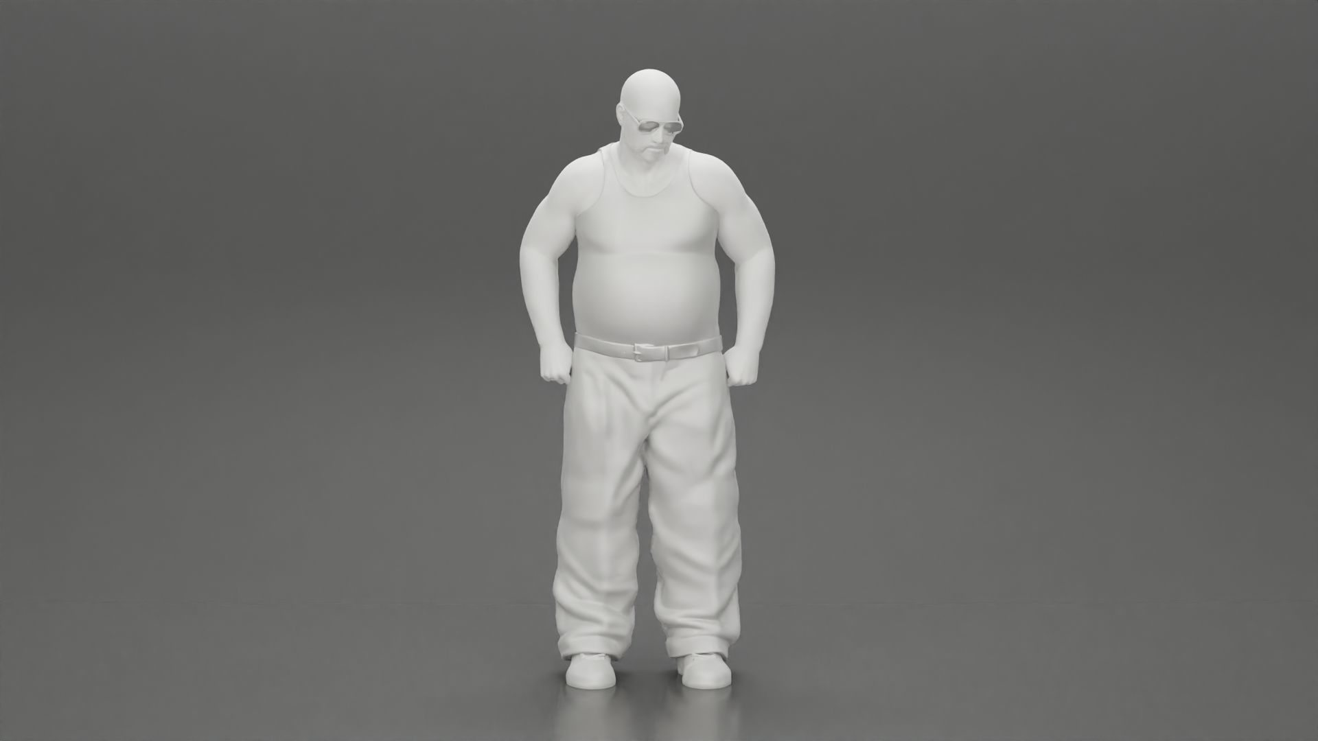 fat gangster homies standing with sunglasses 3D print model_6