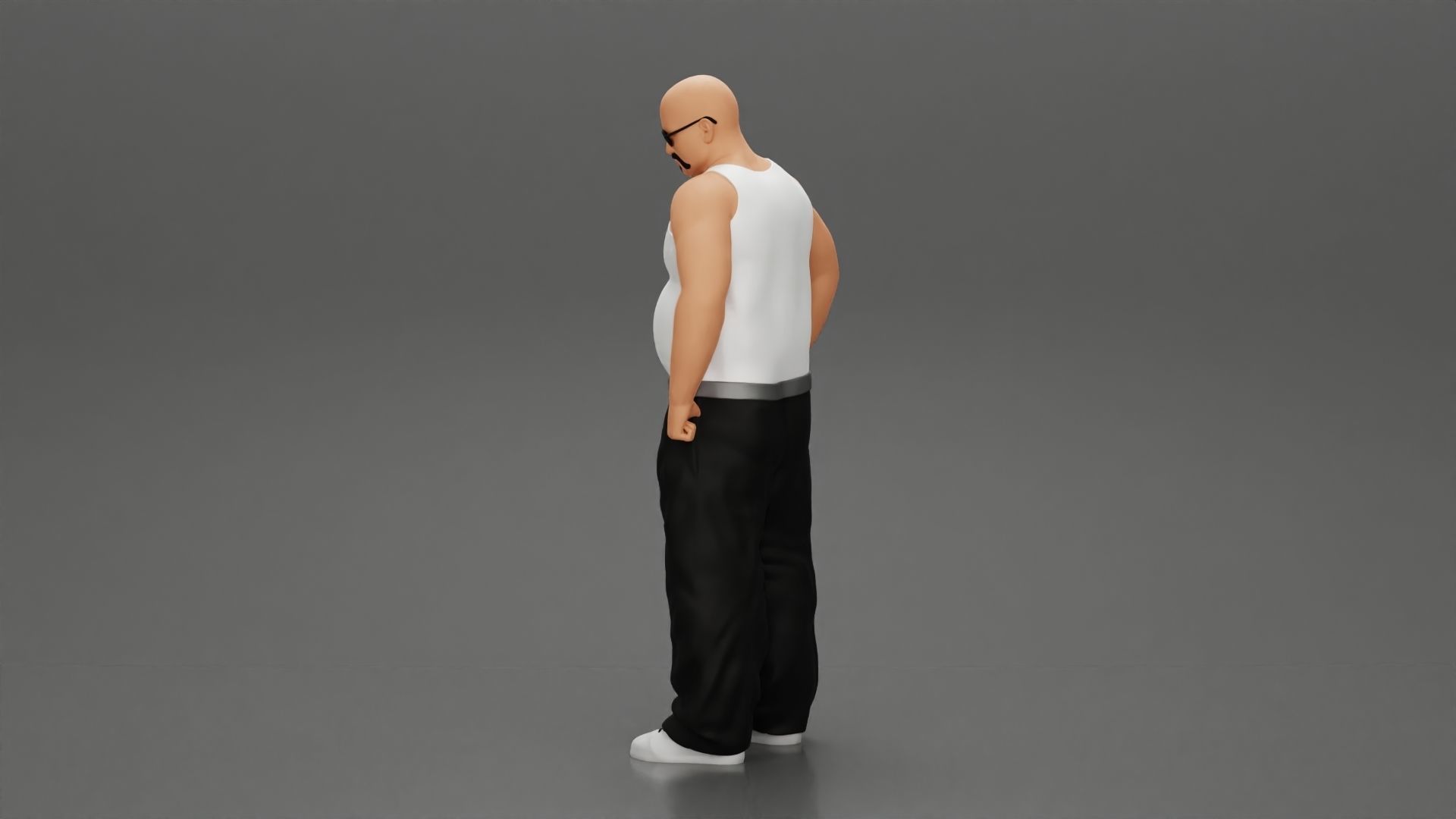 fat gangster homies standing with sunglasses 3D print model_4