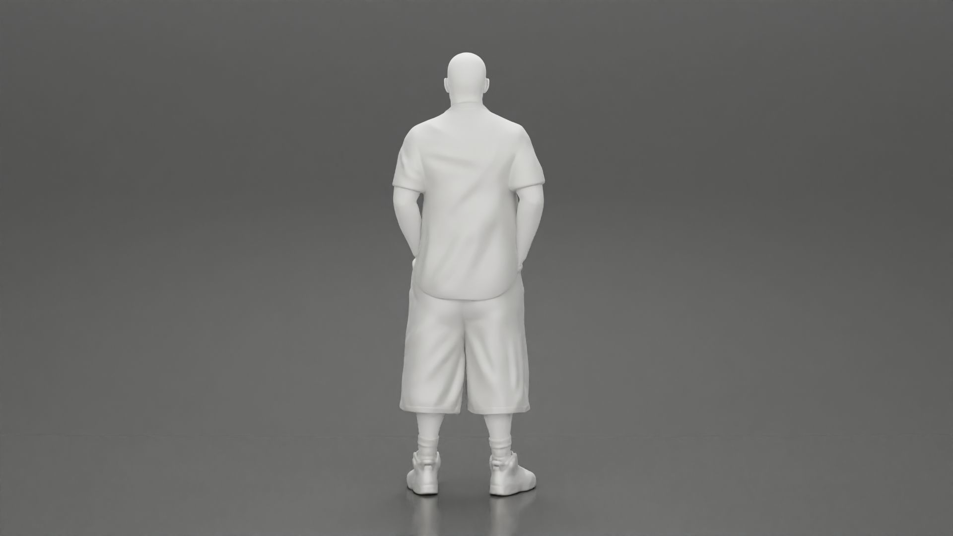 gangster homies standing in short and open shirt with sunglasses 3D print model_9