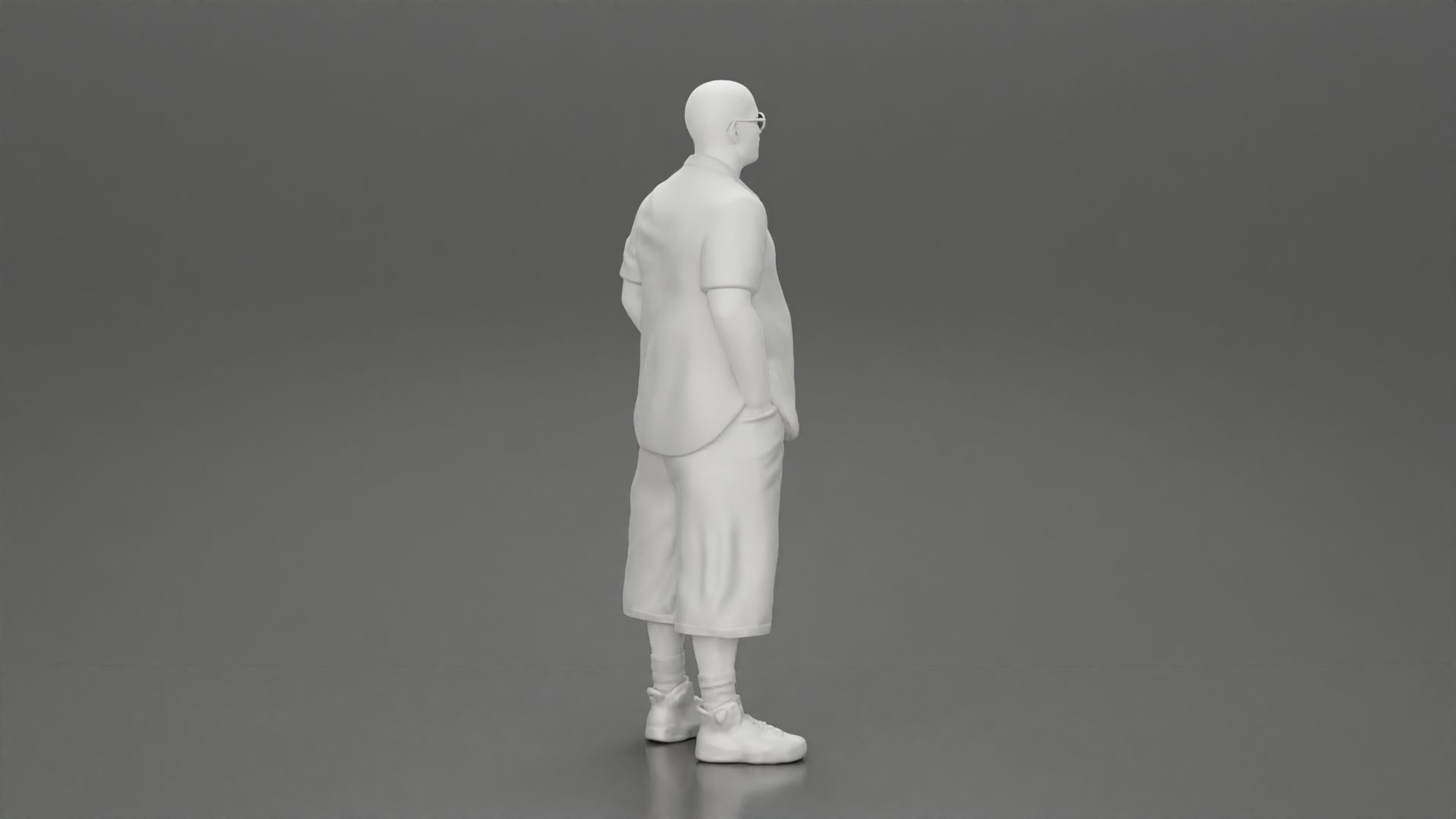 gangster homies standing in short and open shirt with sunglasses 3D print model_8