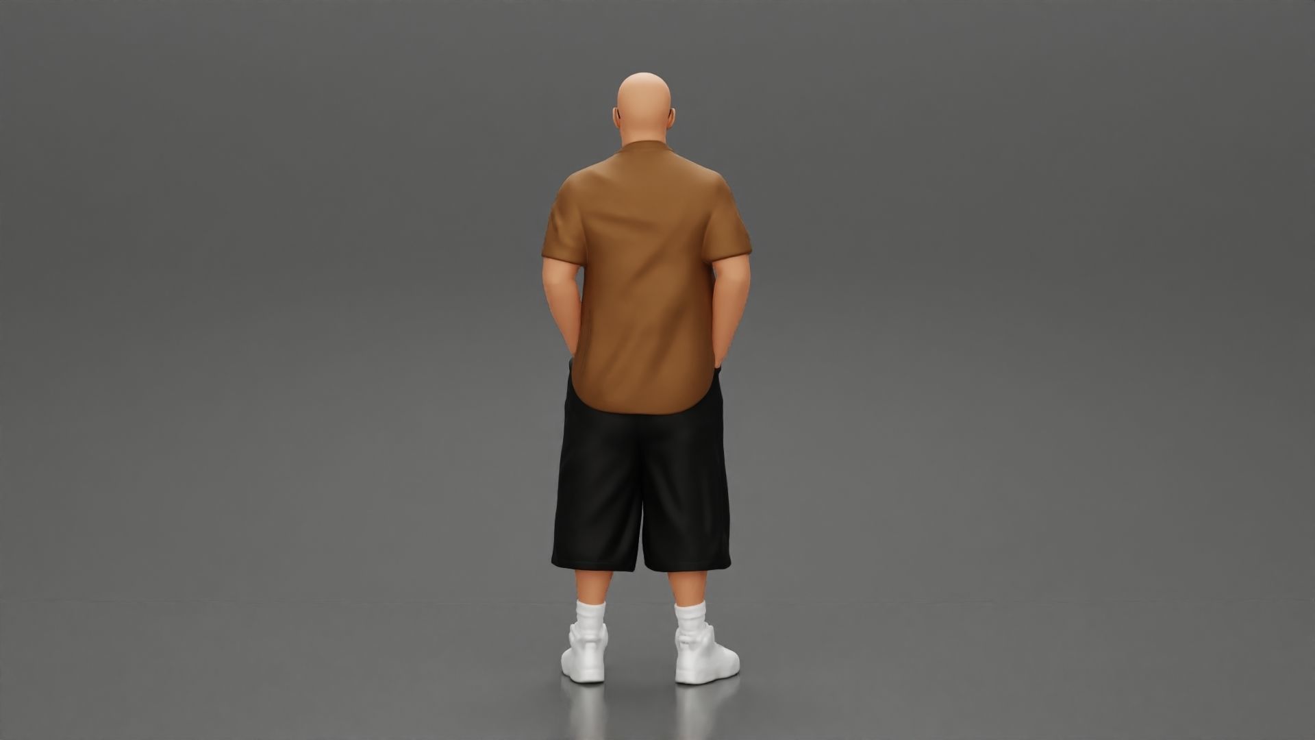 gangster homies standing in short and open shirt with sunglasses 3D print model_3
