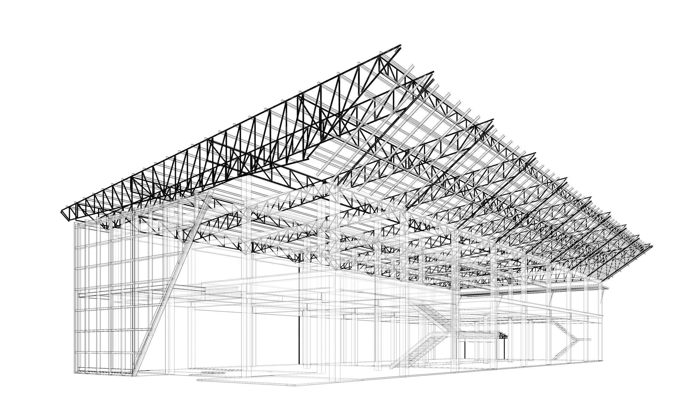 Building in structural frame 3D model_9
