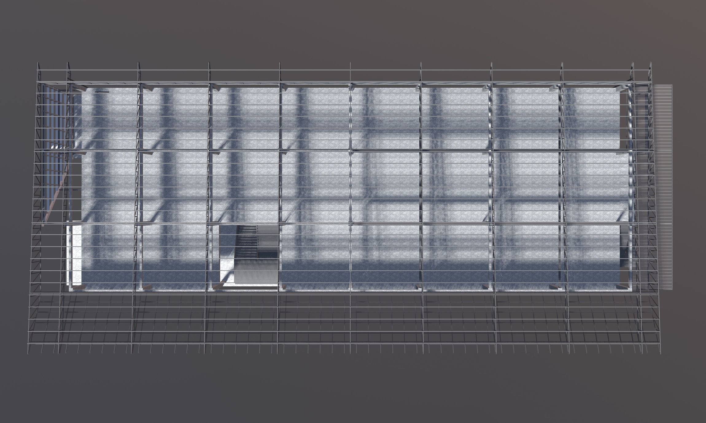 Building in structural frame 3D model_5