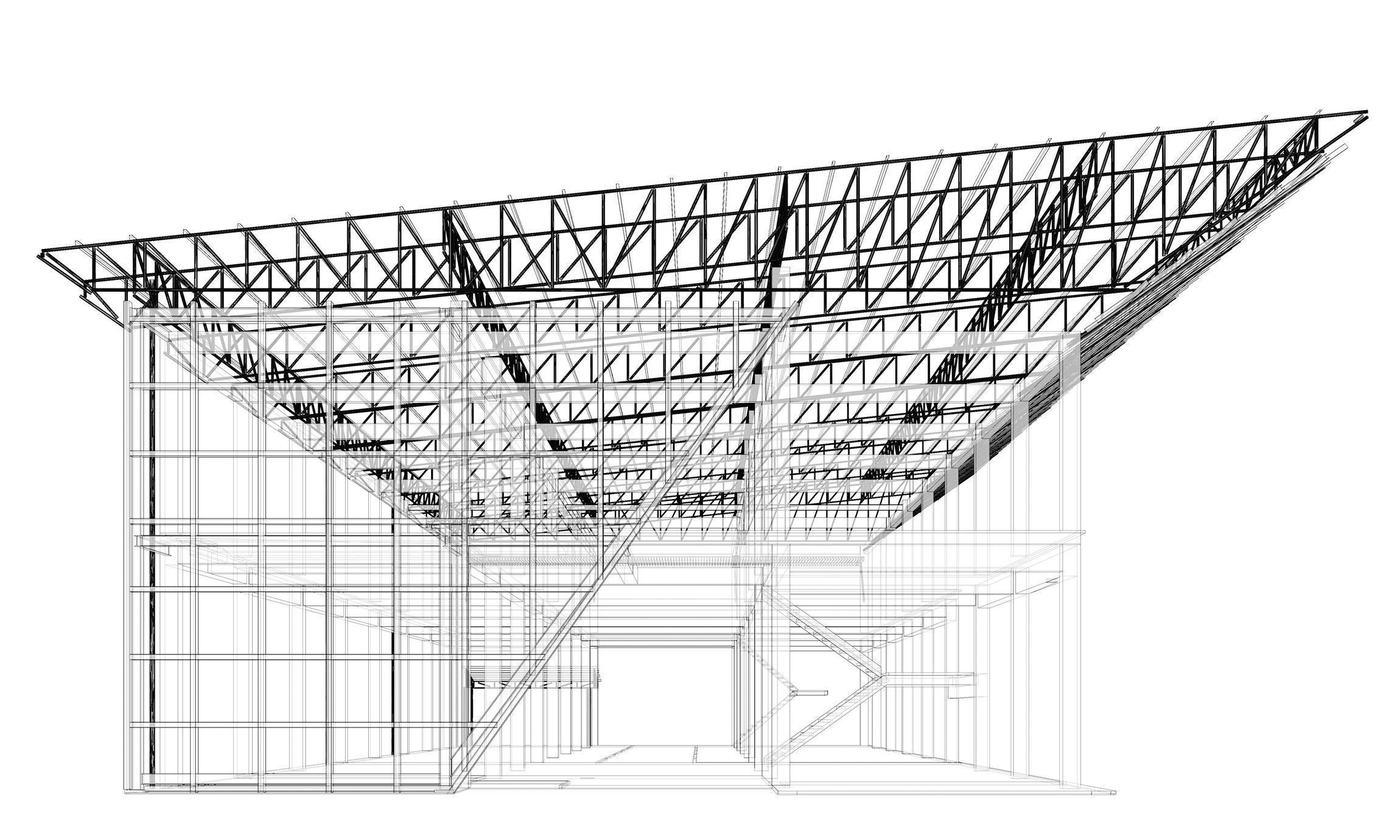 Building in structural frame 3D model_7