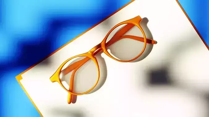 Realistic Round Glasses - Stylish Eyewear 3D Model 3D model