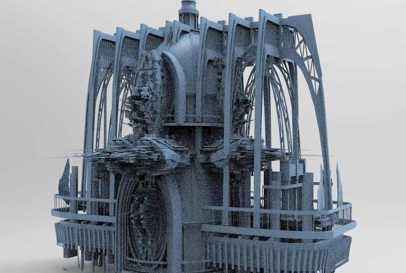 Sci Fi Fusion Emperor Tower Balcony 2 3D model_0