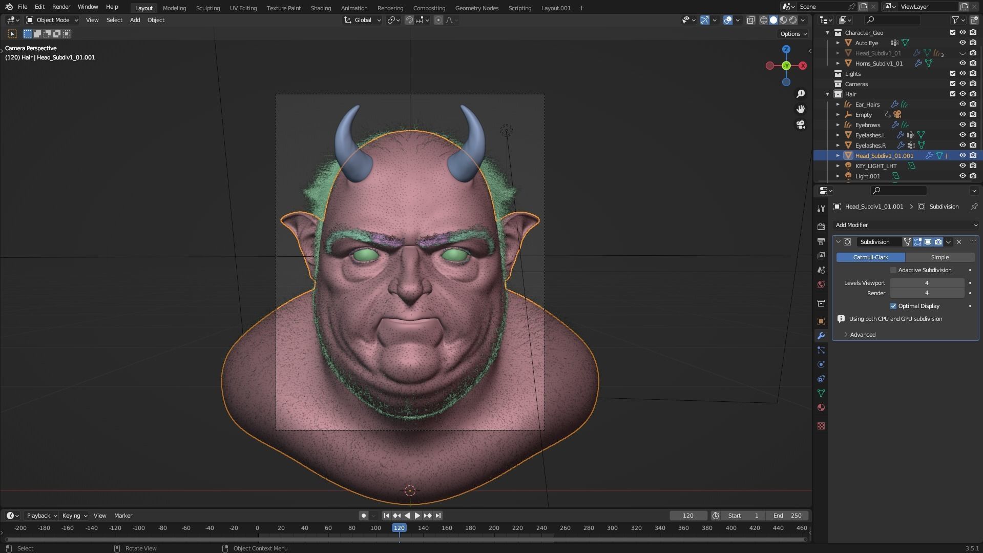Deamon Low-poly 3D model_4