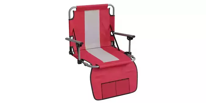 Red Fabric Foldable Seat 3D model