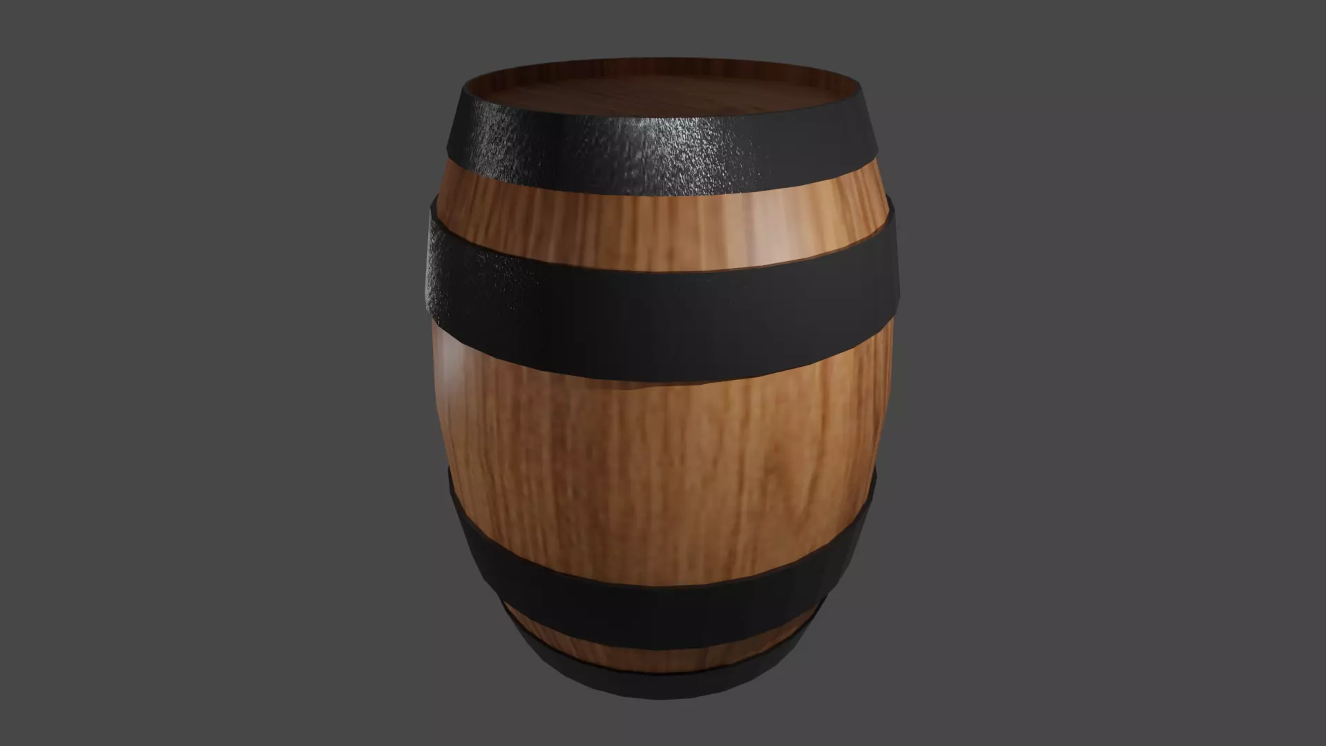 Wooden Barrel Low-poly 3D model_0