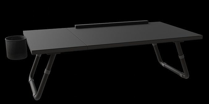 Black Table With Small Basket Low-poly 3D model