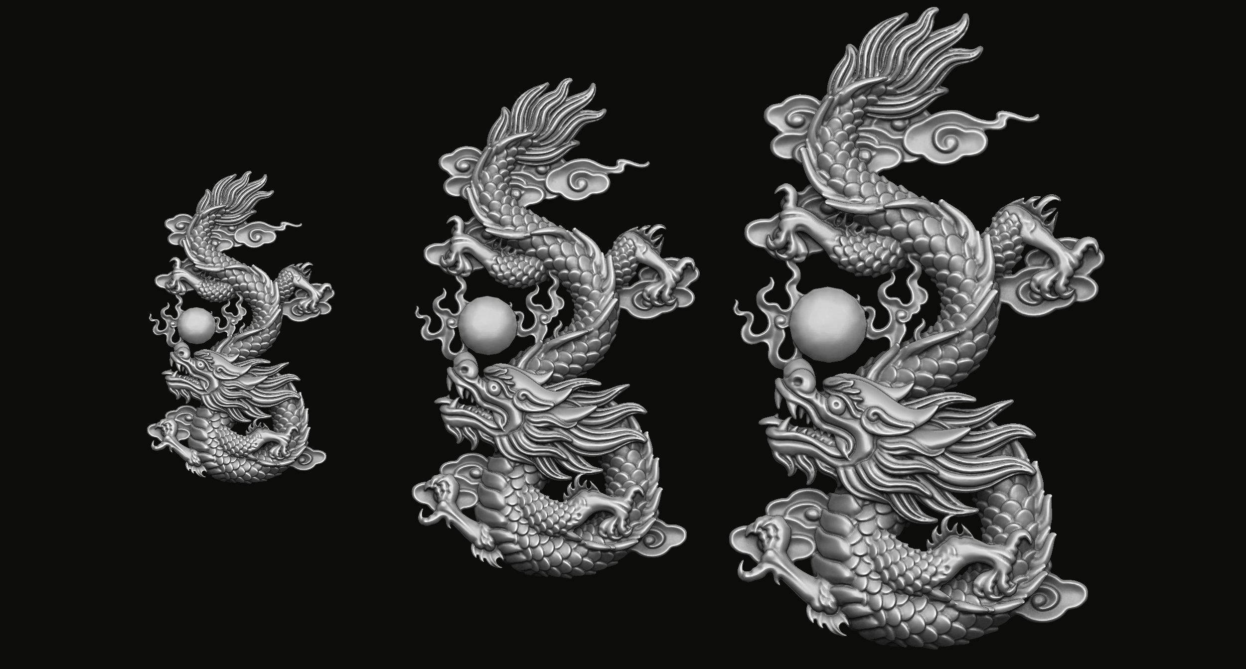 Dragon Bas-Relief 3D print model_1