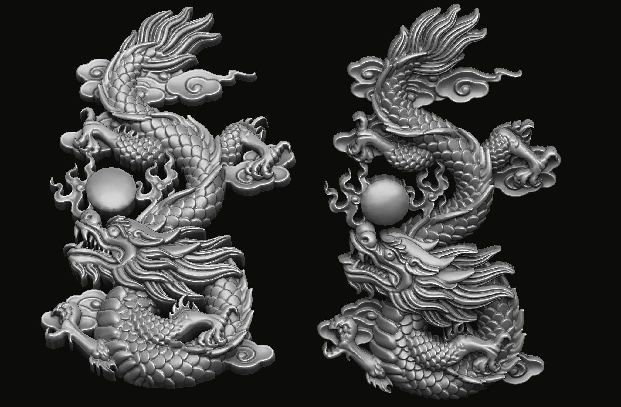 Dragon Bas-Relief 3D print model_5